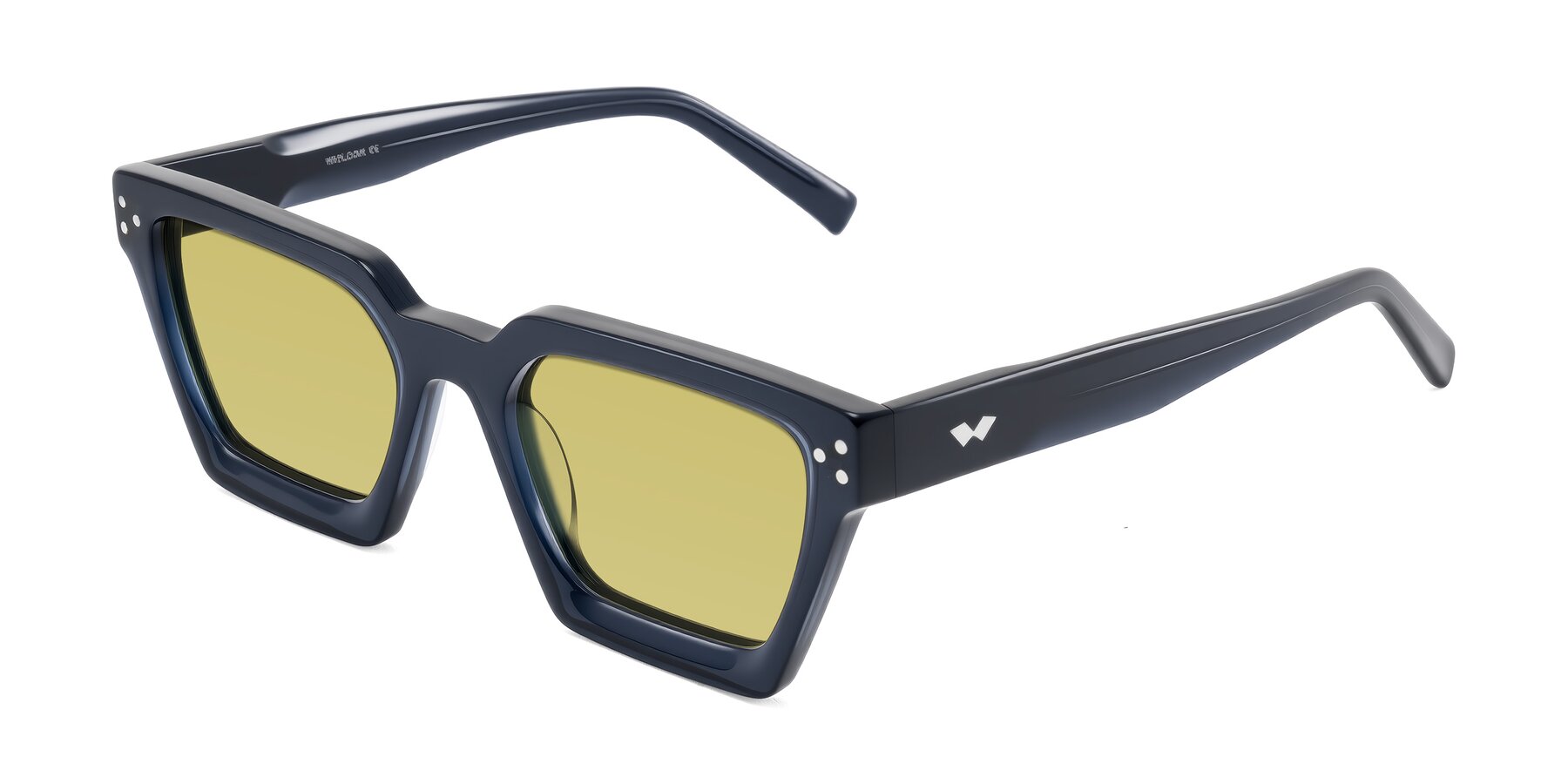 Angle of Callan in Dark Navy with Medium Champagne Tinted Lenses