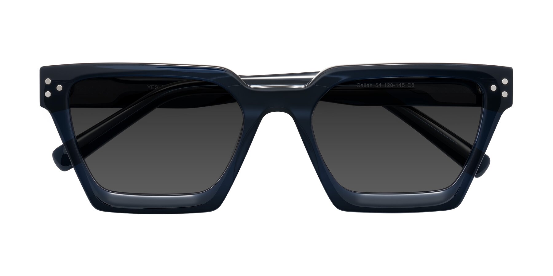 Folded Front of Callan in Dark Navy with Gray Tinted Lenses