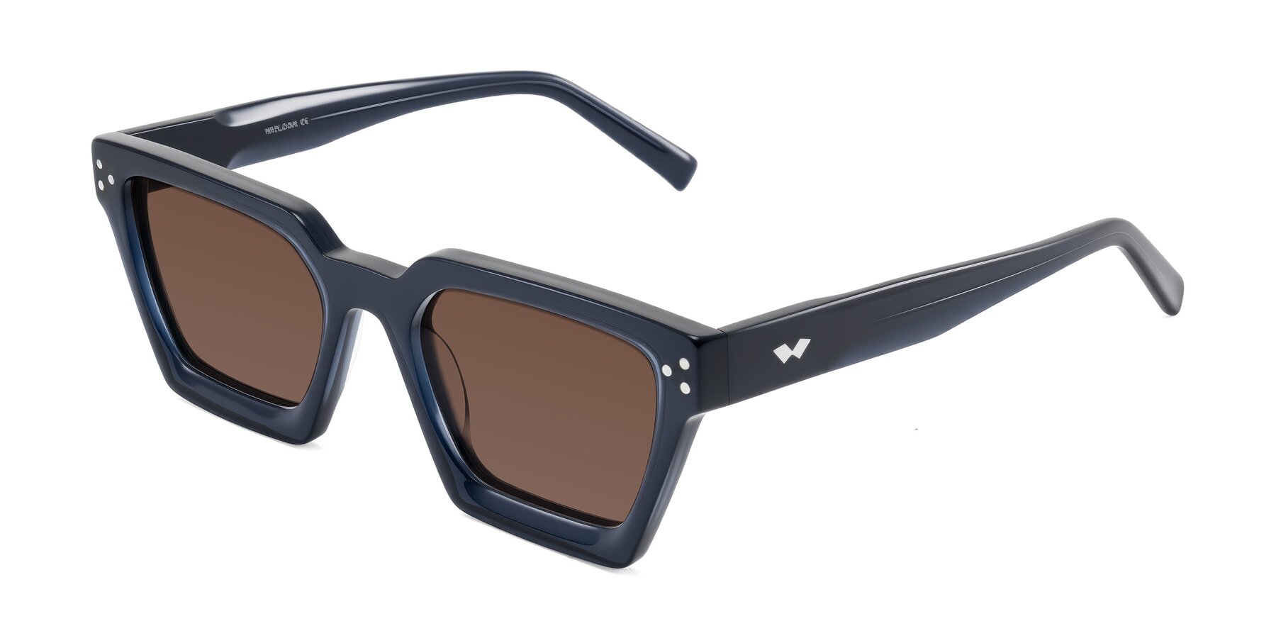 Angle of Callan in Dark Navy with Brown Tinted Lenses