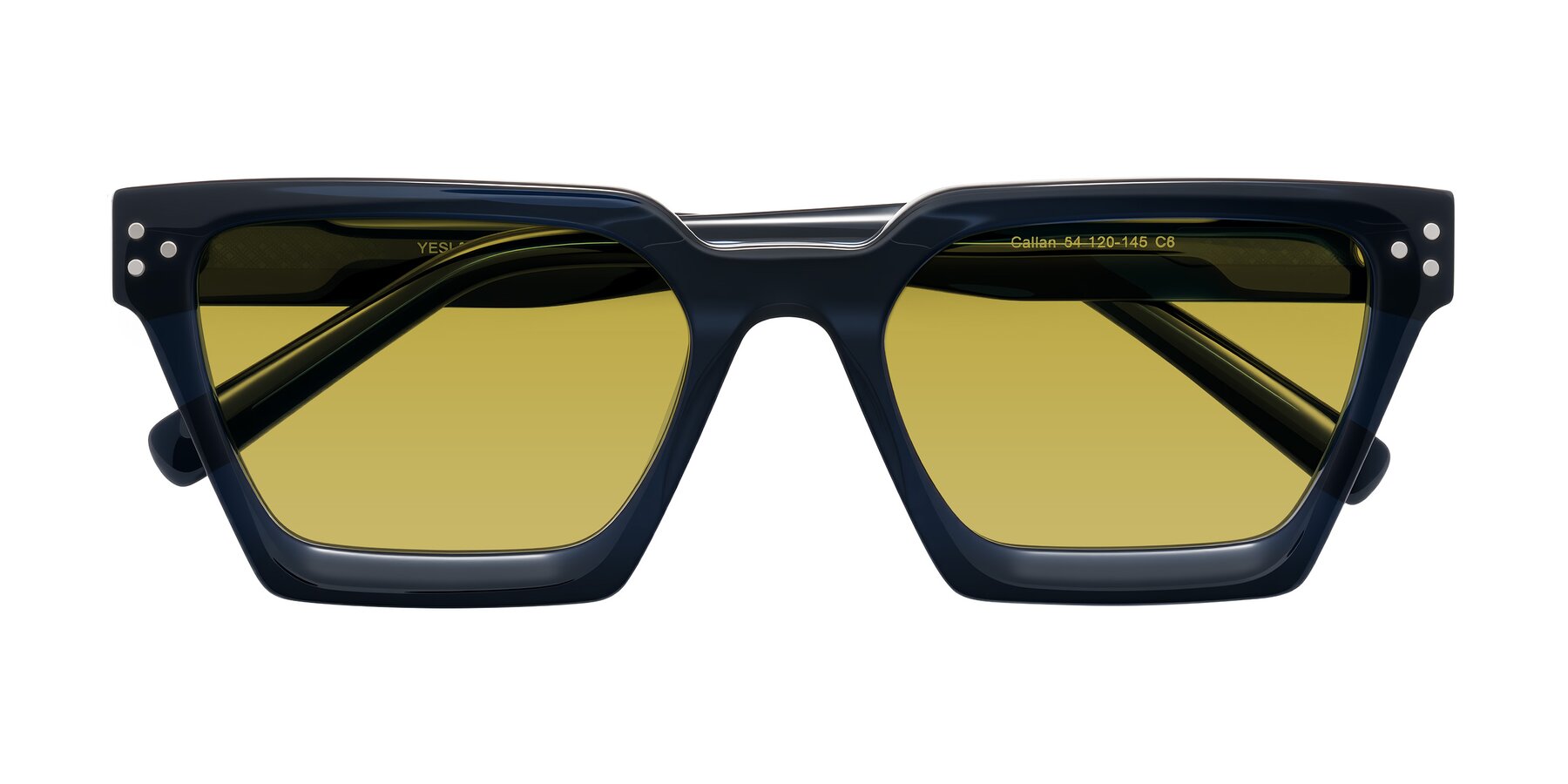 Folded Front of Callan in Dark Navy with Champagne Tinted Lenses