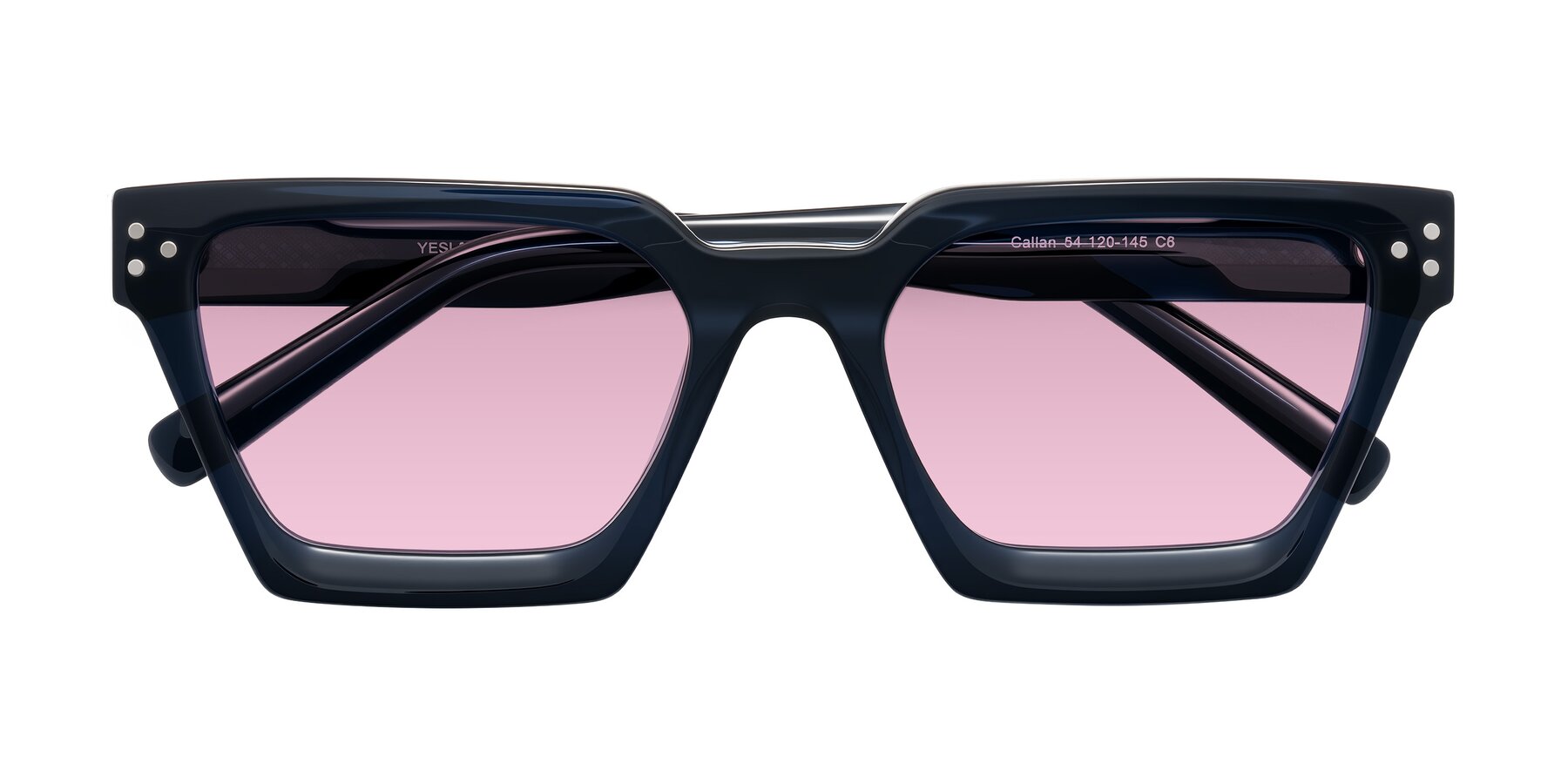 Folded Front of Callan in Dark Navy with Light Wine Tinted Lenses