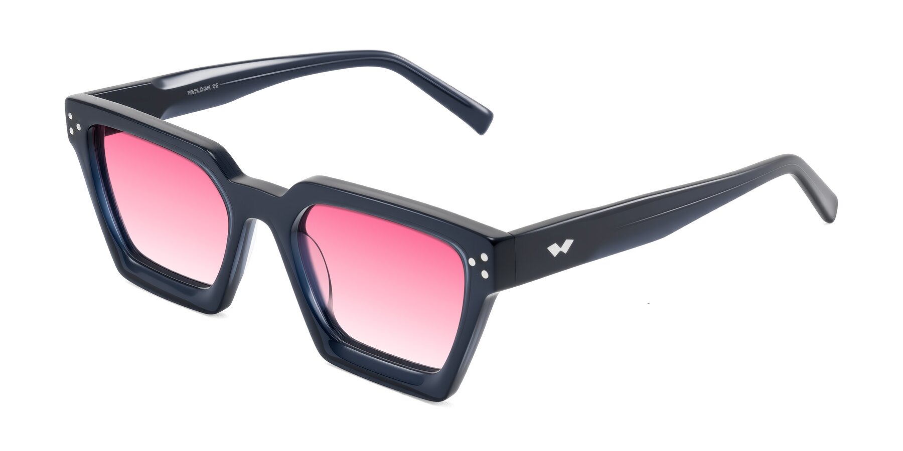 Angle of Callan in Dark Navy with Pink Gradient Lenses