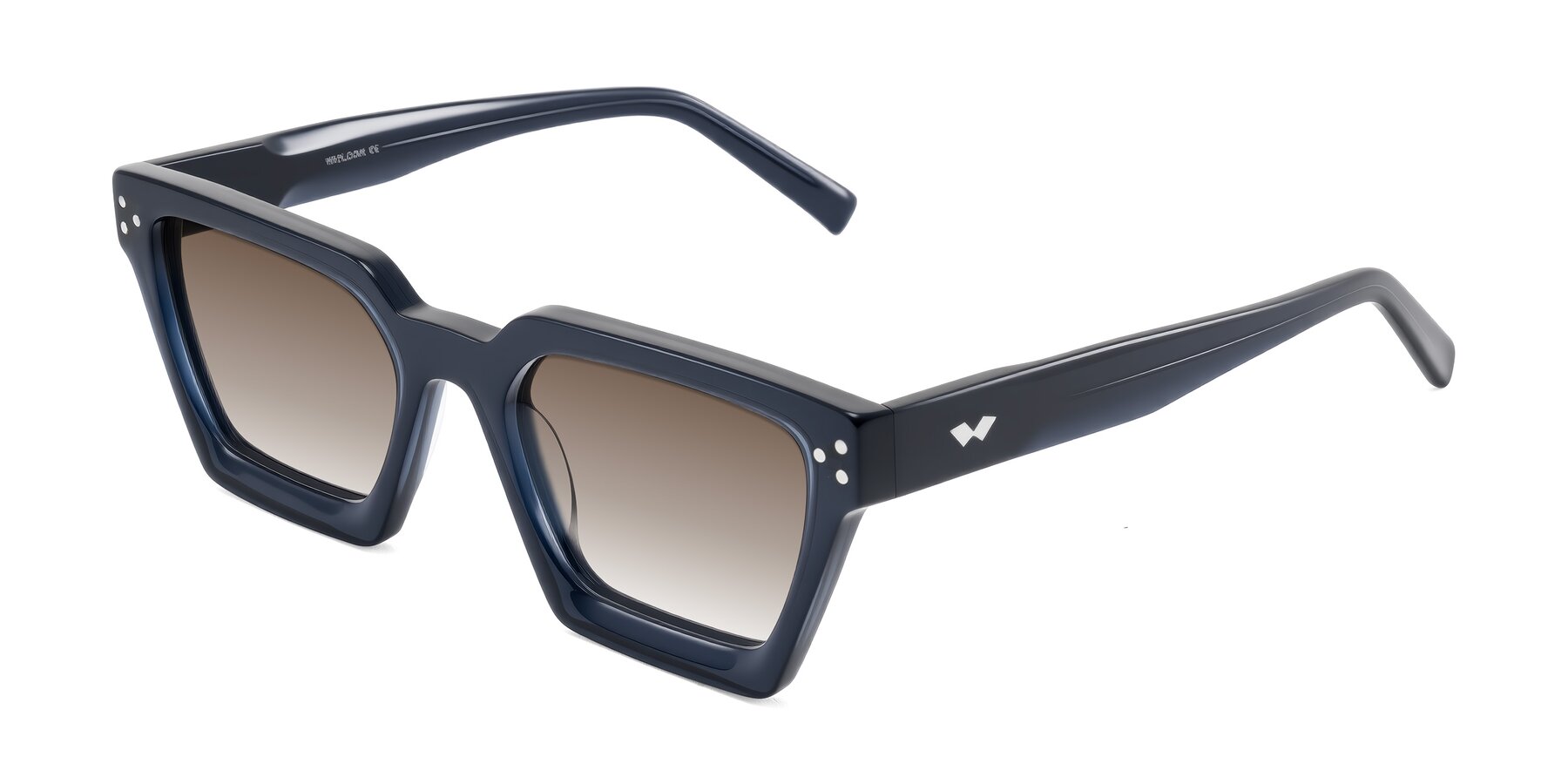 Angle of Callan in Dark Navy with Brown Gradient Lenses
