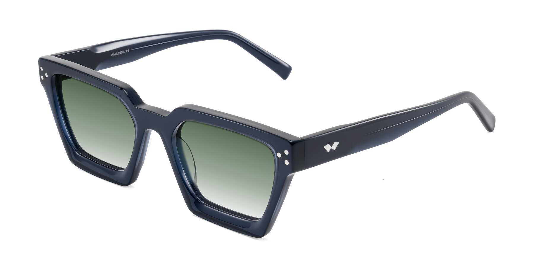 Angle of Callan in Dark Navy with Green Gradient Lenses