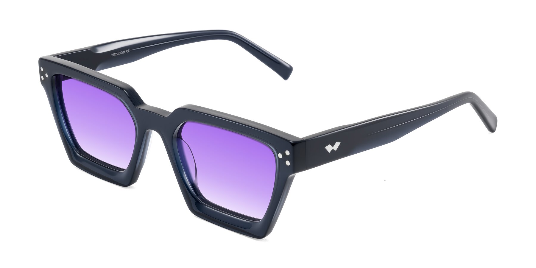 Angle of Callan in Dark Navy with Purple Gradient Lenses
