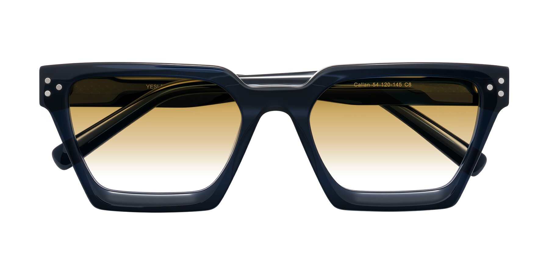 Folded Front of Callan in Dark Navy with Champagne Gradient Lenses