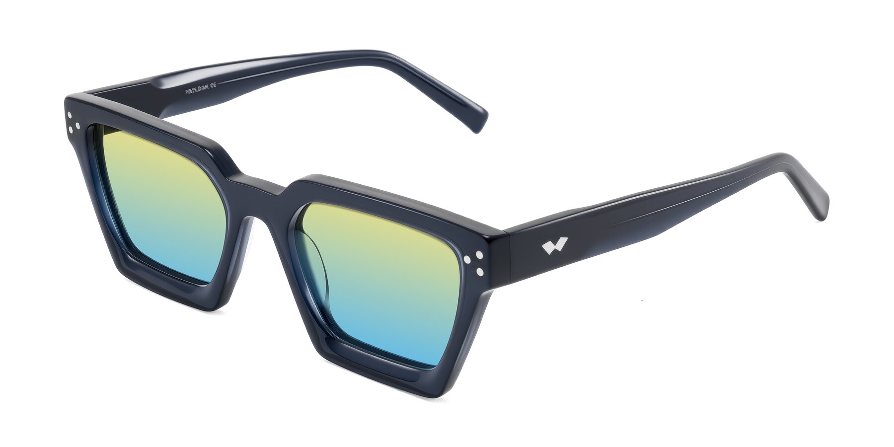 Angle of Callan in Dark Navy with Yellow / Blue Gradient Lenses