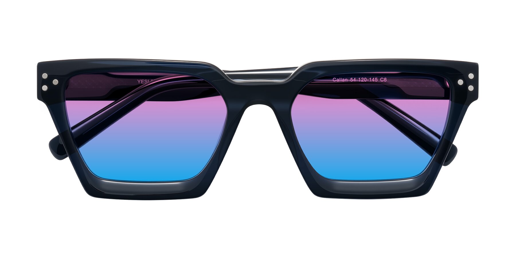 Folded Front of Callan in Dark Navy with Pink / Blue Gradient Lenses