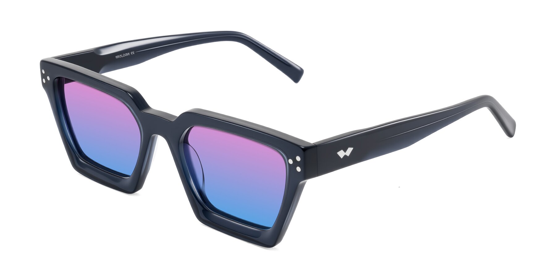 Angle of Callan in Dark Navy with Pink / Blue Gradient Lenses