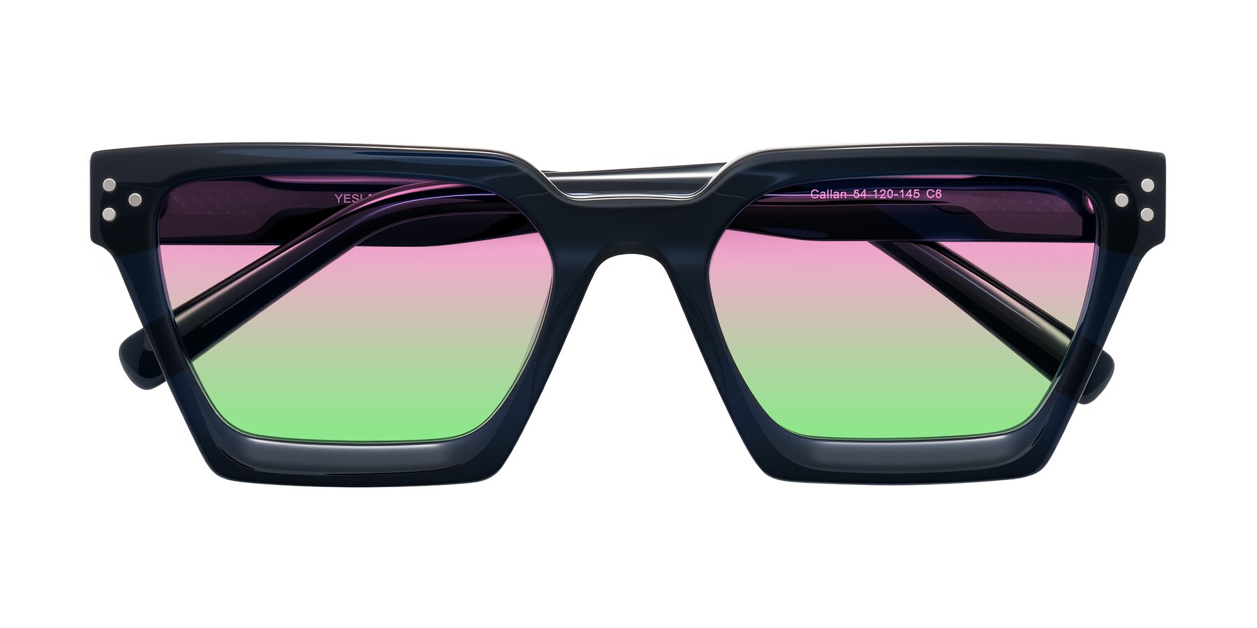 Folded Front of Callan in Dark Navy with Pink / Green Gradient Lenses