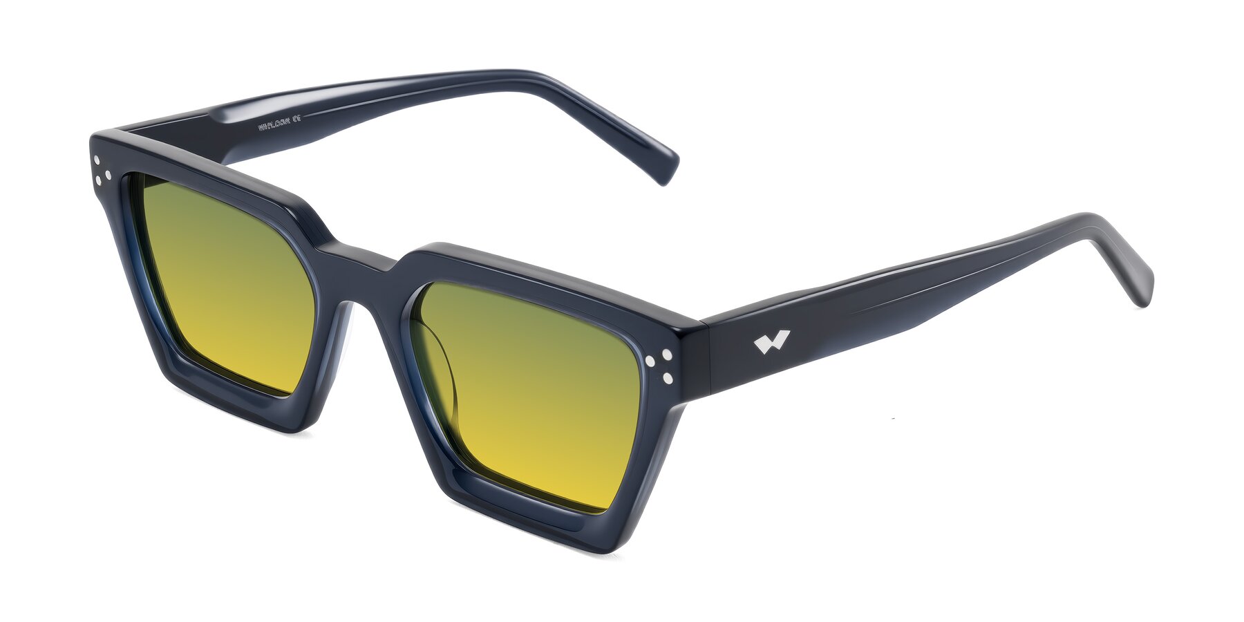 Angle of Callan in Dark Navy with Green / Yellow Gradient Lenses