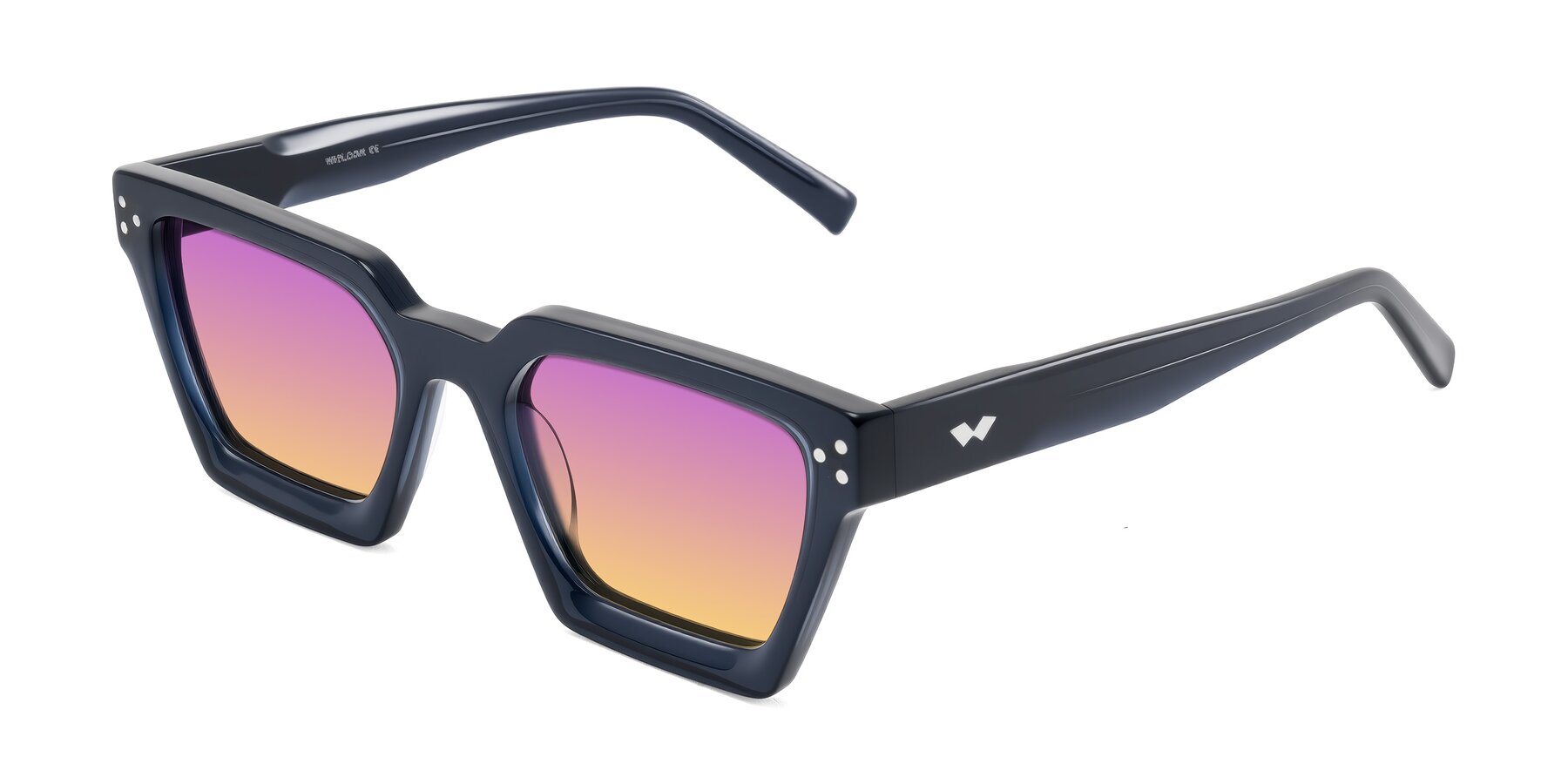 Angle of Callan in Dark Navy with Purple / Yellow Gradient Lenses