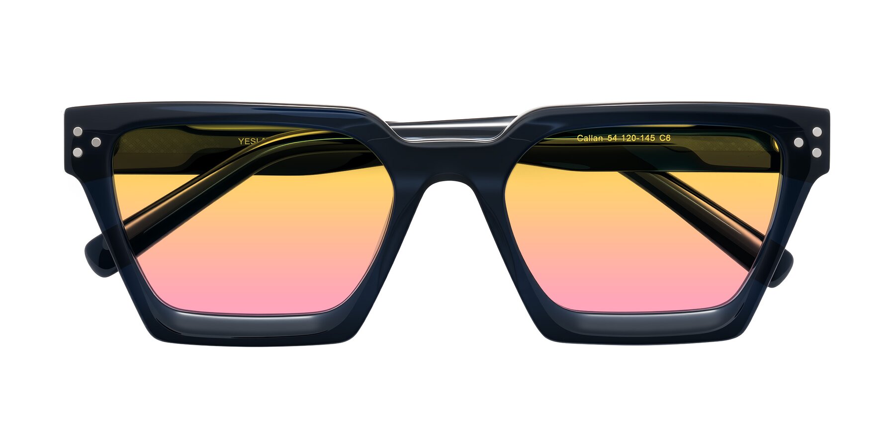 Folded Front of Callan in Dark Navy with Yellow / Pink Gradient Lenses