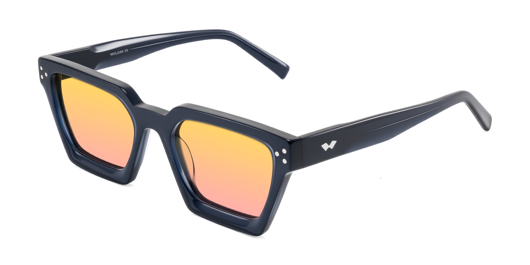 Angle of Callan in Dark Navy with Yellow / Pink Gradient Lenses