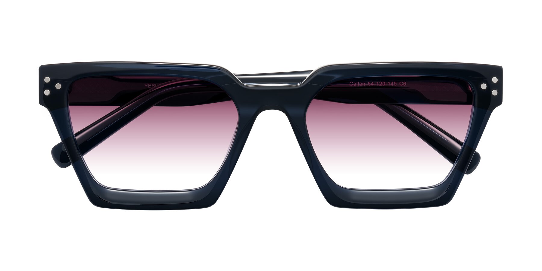 Folded Front of Callan in Dark Navy with Wine Gradient Lenses