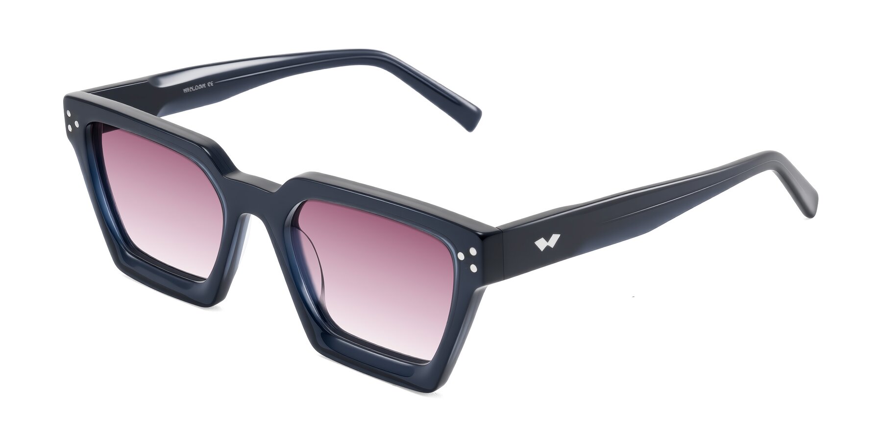 Angle of Callan in Dark Navy with Wine Gradient Lenses
