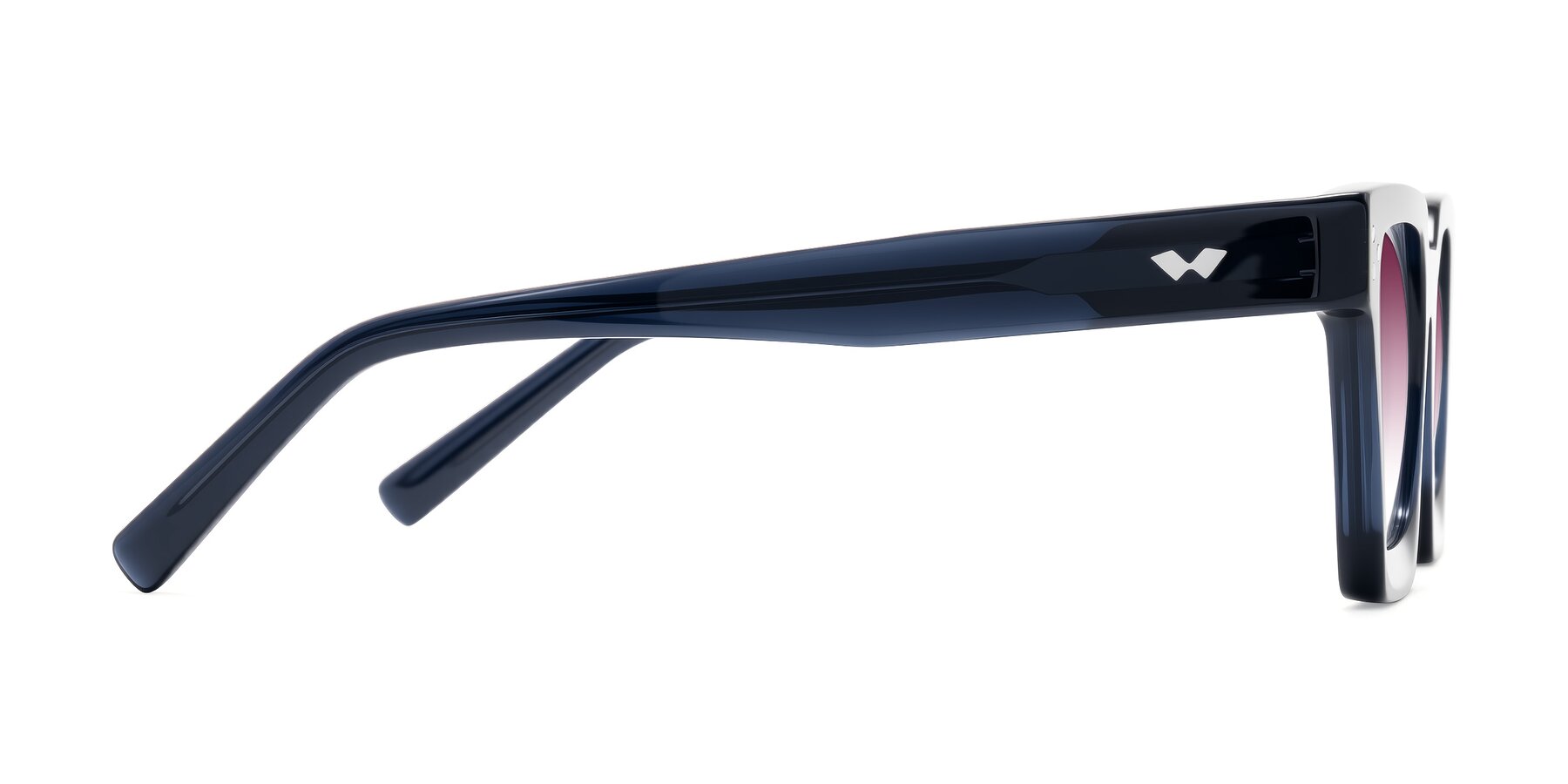 Side of Callan in Dark Navy with Wine Gradient Lenses