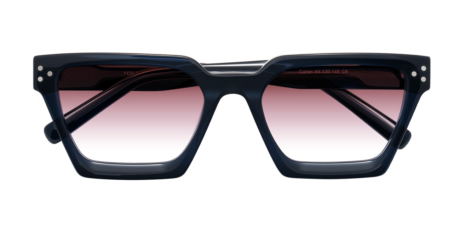 Folded Front of Callan in Dark Navy with Garnet Gradient Lenses