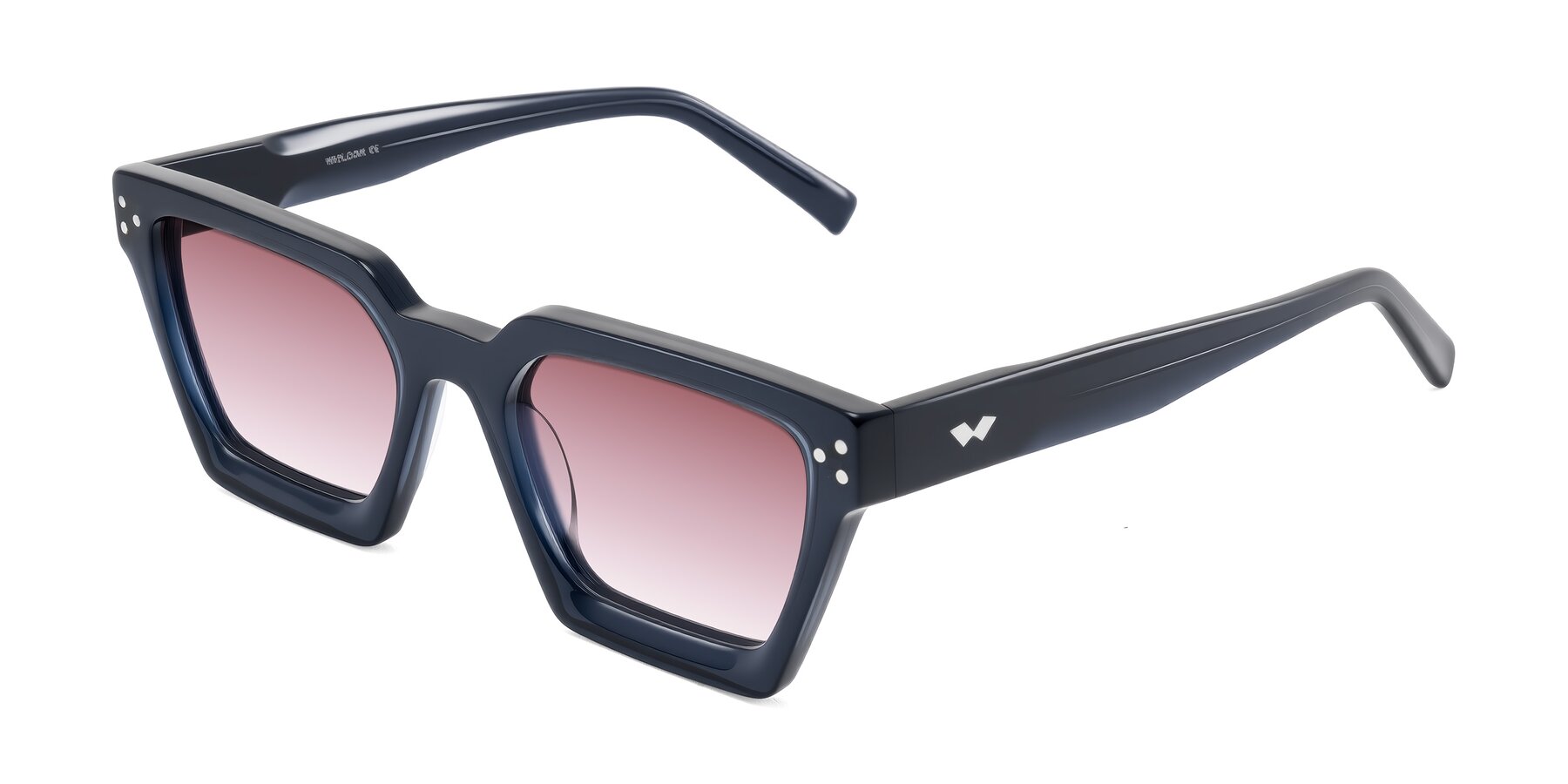 Angle of Callan in Dark Navy with Garnet Gradient Lenses