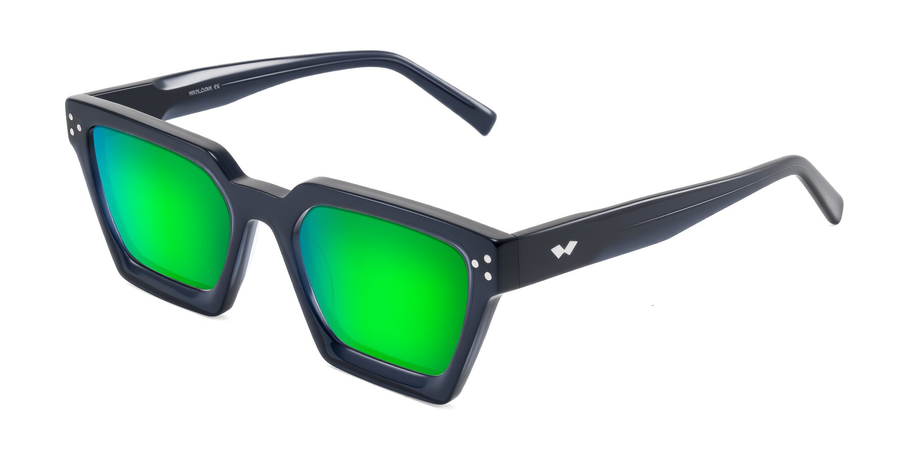 Angle of Callan in Dark Navy with Green Mirrored Lenses