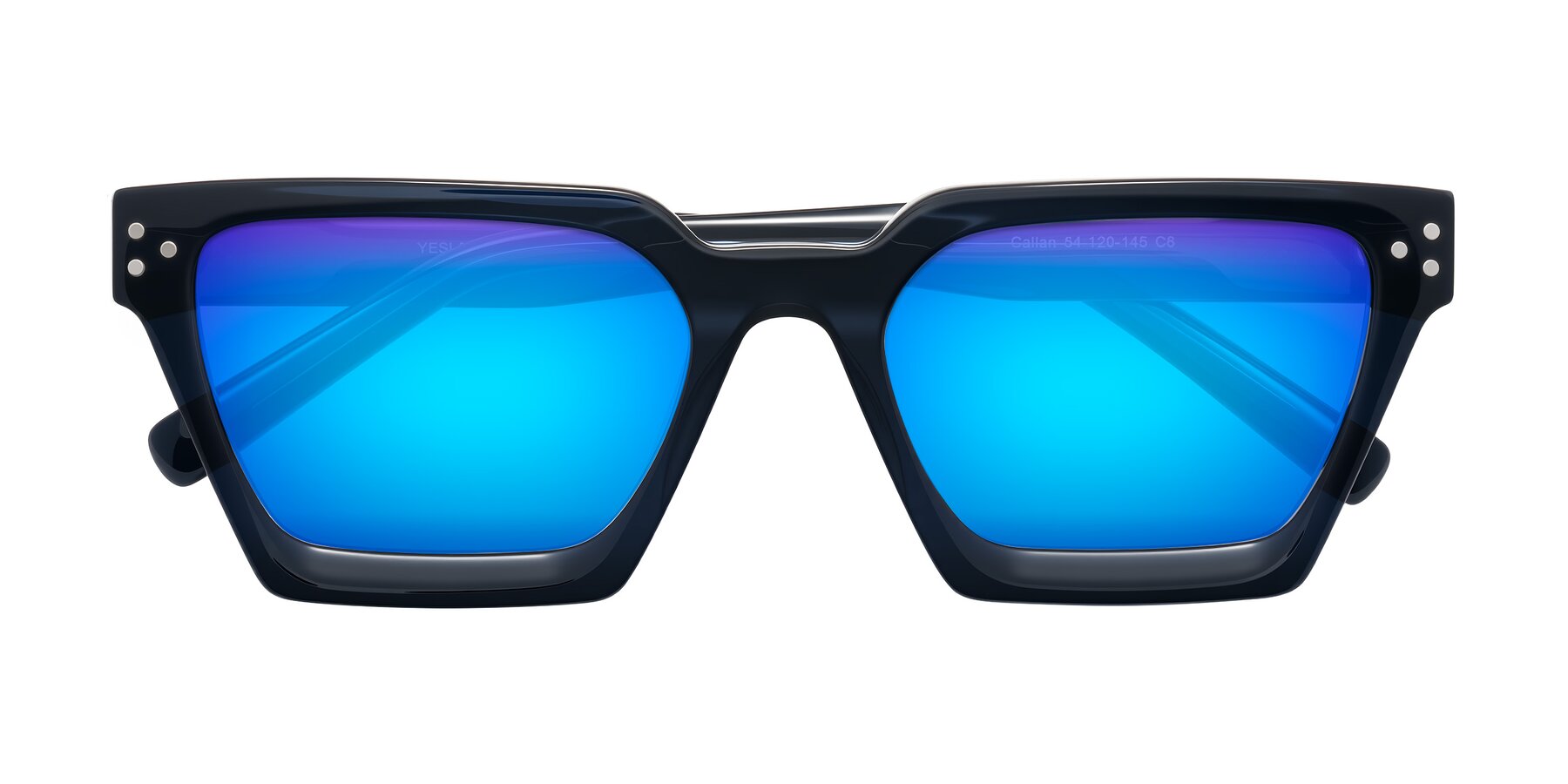 Folded Front of Callan in Dark Navy with Blue Mirrored Lenses
