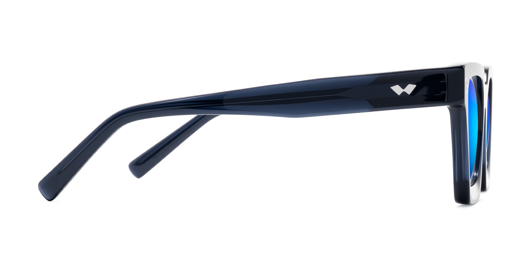 Side of Callan in Dark Navy with Blue Mirrored Lenses