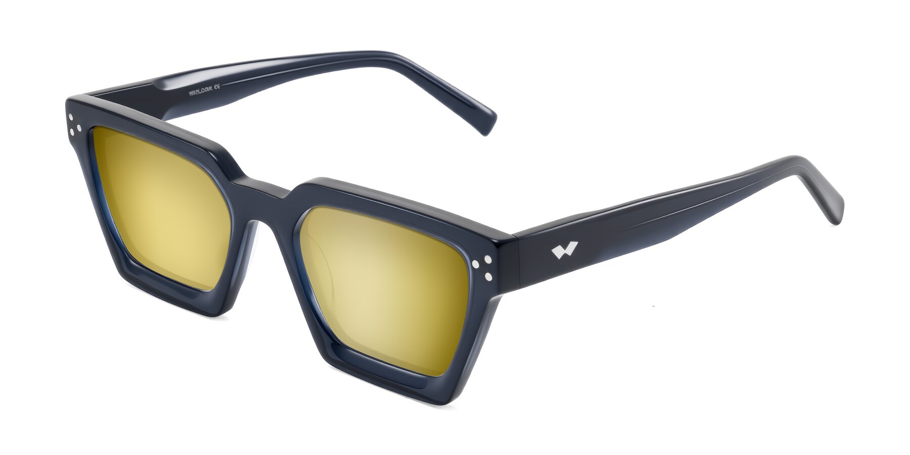 Angle of Callan in Dark Navy with Gold Mirrored Lenses