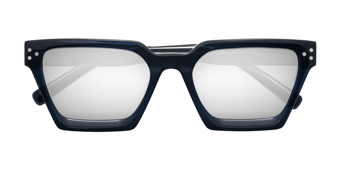 Callan - Dark Navy Flash Mirrored Sunglasses