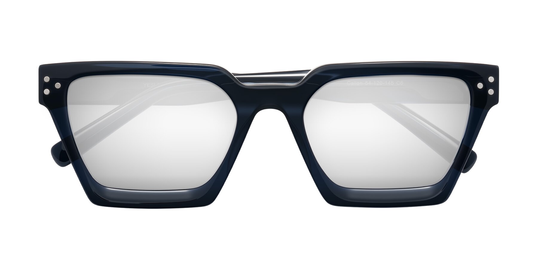 Folded Front of Callan in Dark Navy with Silver Mirrored Lenses