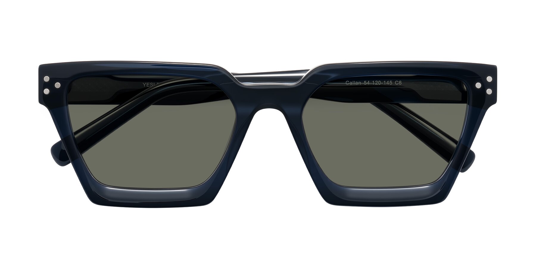 Folded Front of Callan in Dark Navy with Gray Polarized Lenses