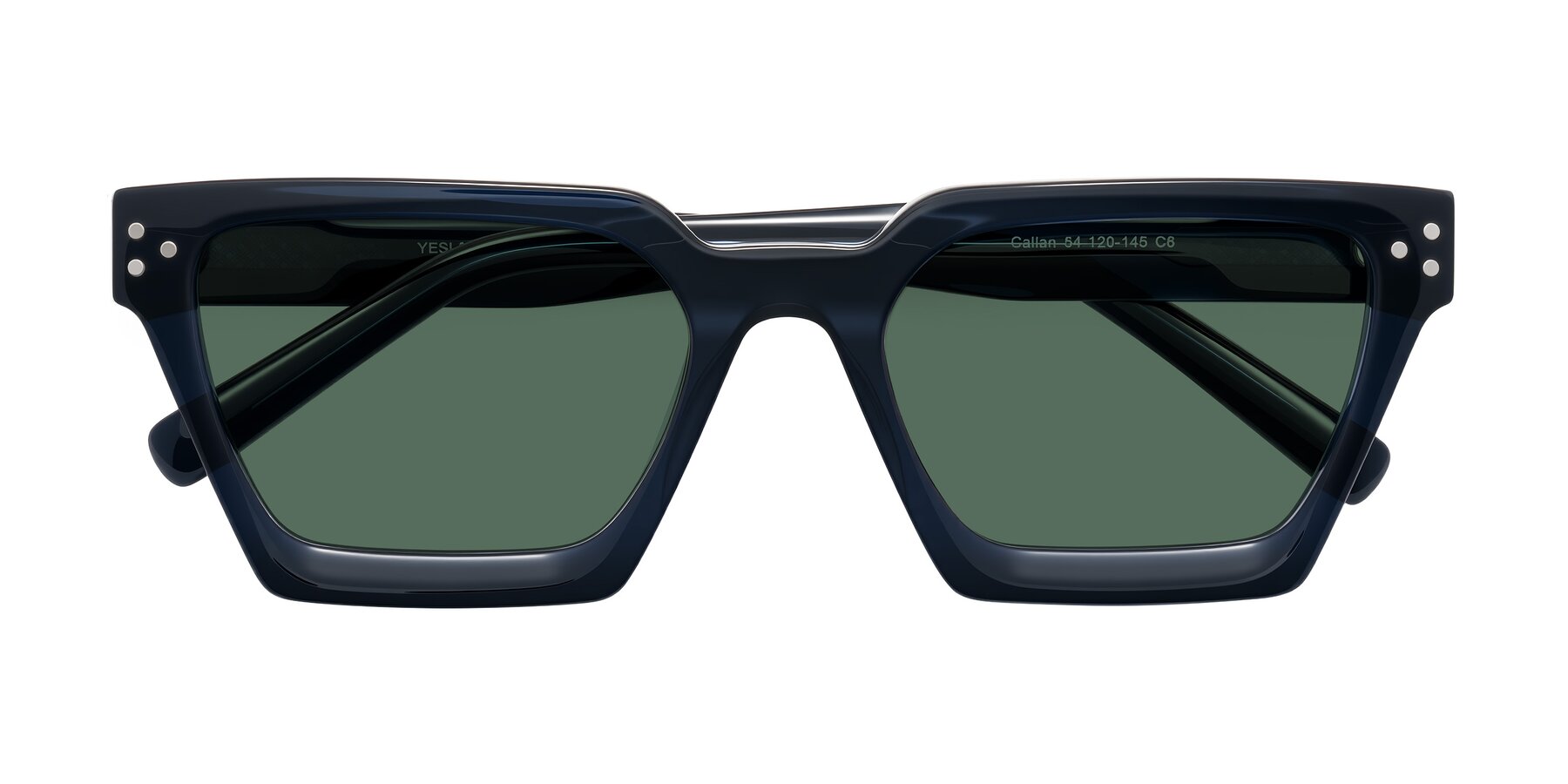 Folded Front of Callan in Dark Navy with Green Polarized Lenses