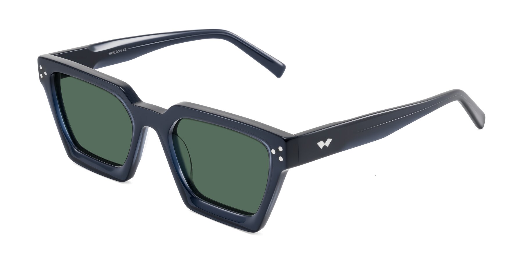 Angle of Callan in Dark Navy with Green Polarized Lenses