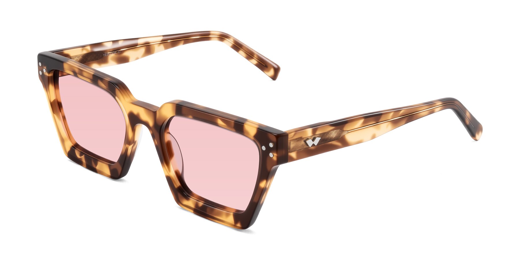 Angle of Callan in Honey Tortoise with Light Garnet Tinted Lenses