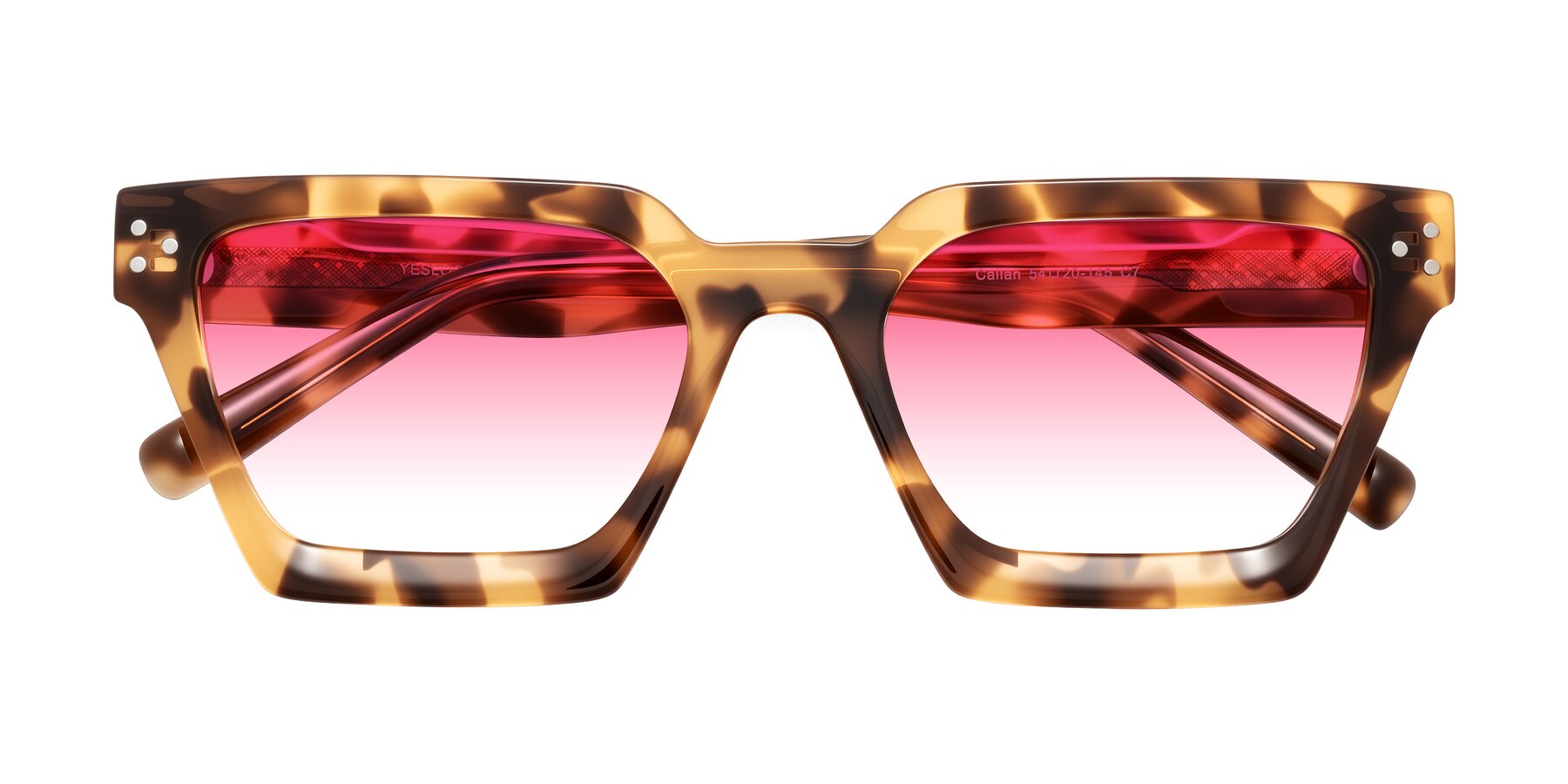 Folded Front of Callan in Honey Tortoise with Pink Gradient Lenses