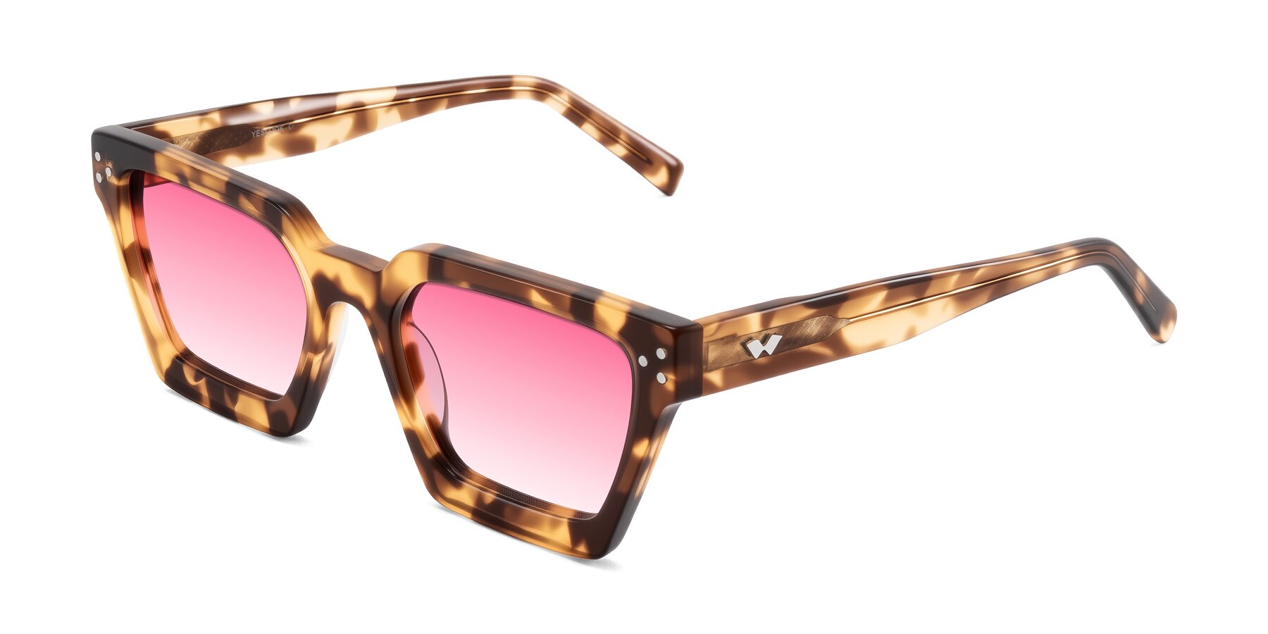 Angle of Callan in Honey Tortoise with Pink Gradient Lenses