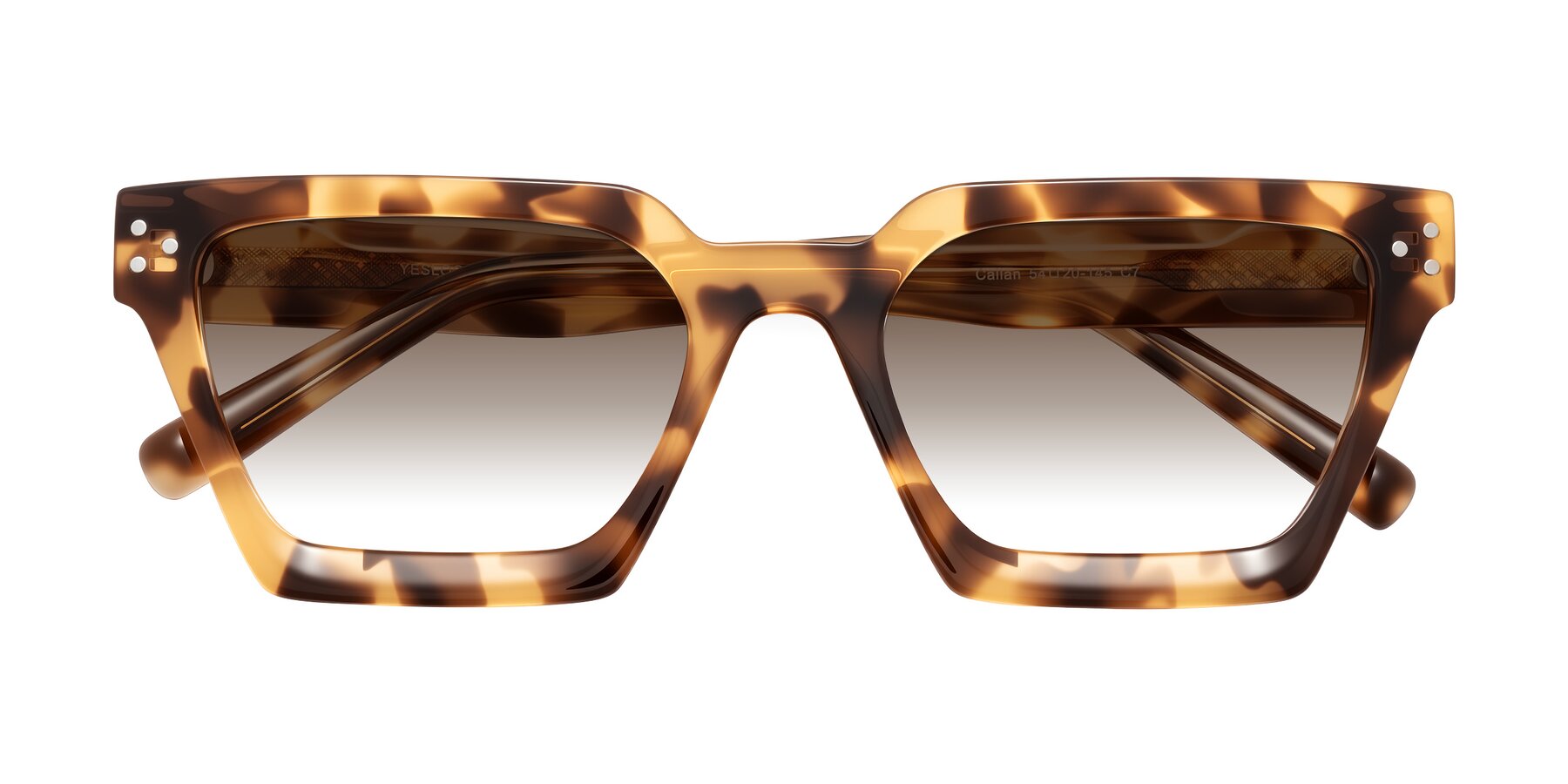 Folded Front of Callan in Honey Tortoise with Brown Gradient Lenses
