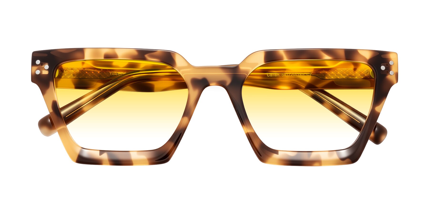 Folded Front of Callan in Honey Tortoise with Yellow Gradient Lenses