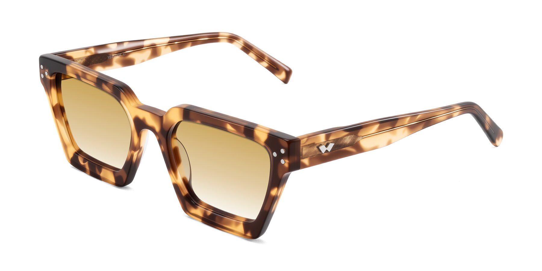 Angle of Callan in Honey Tortoise with Champagne Gradient Lenses
