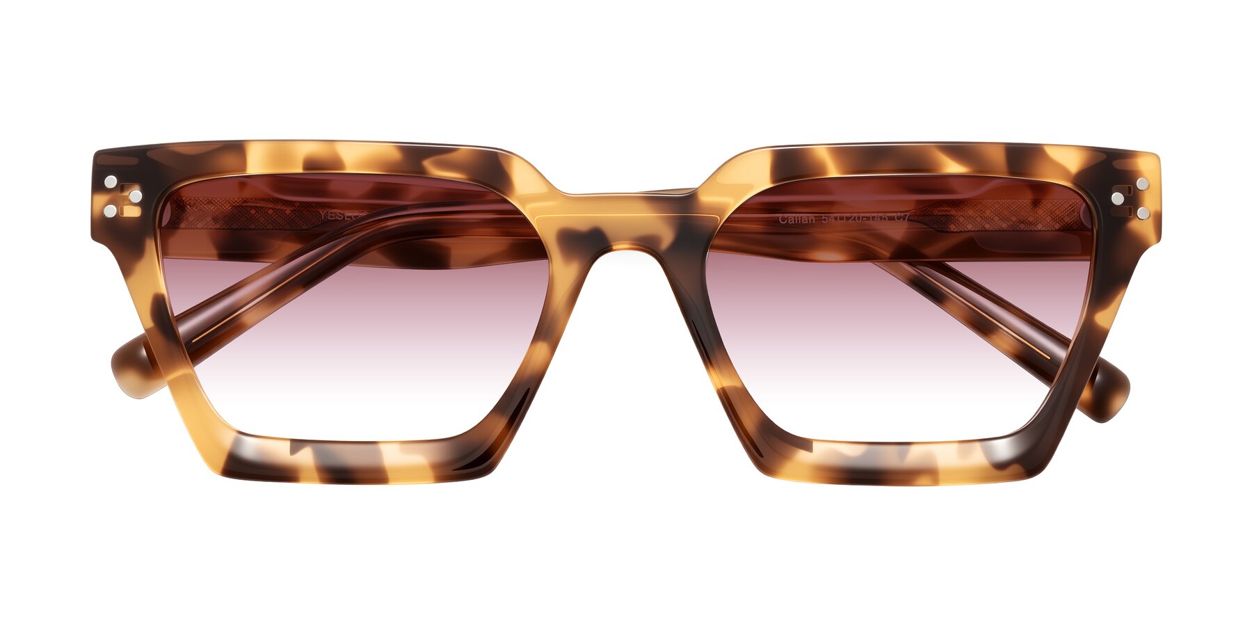 Folded Front of Callan in Honey Tortoise with Garnet Gradient Lenses