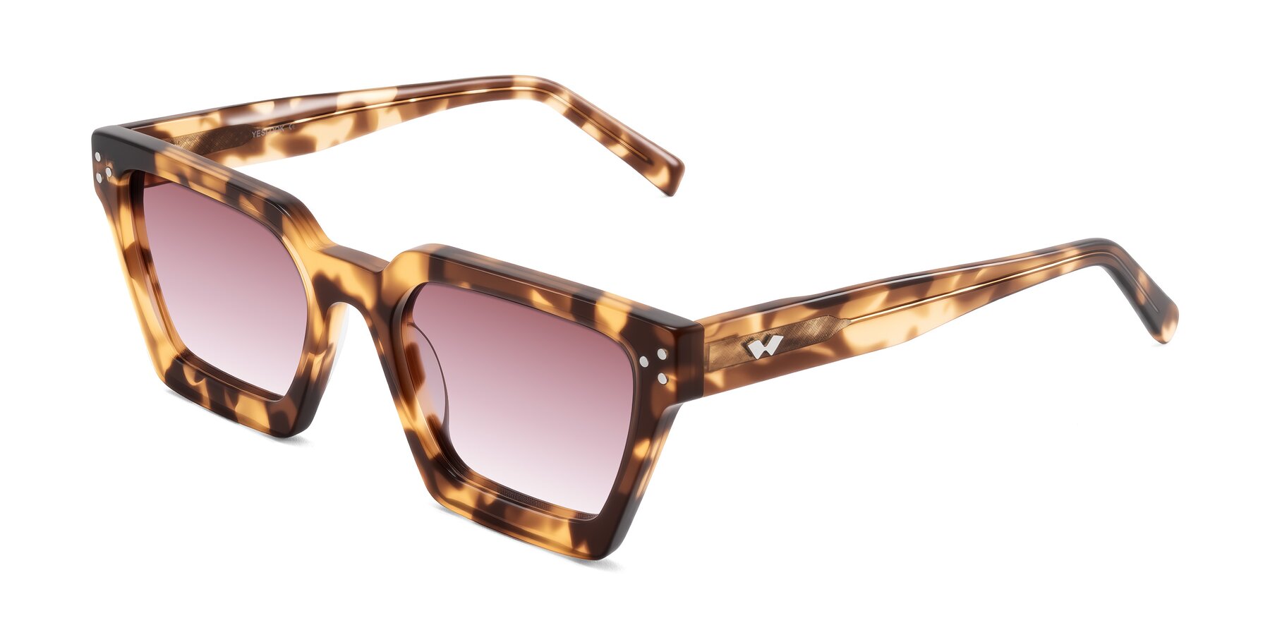Angle of Callan in Honey Tortoise with Garnet Gradient Lenses