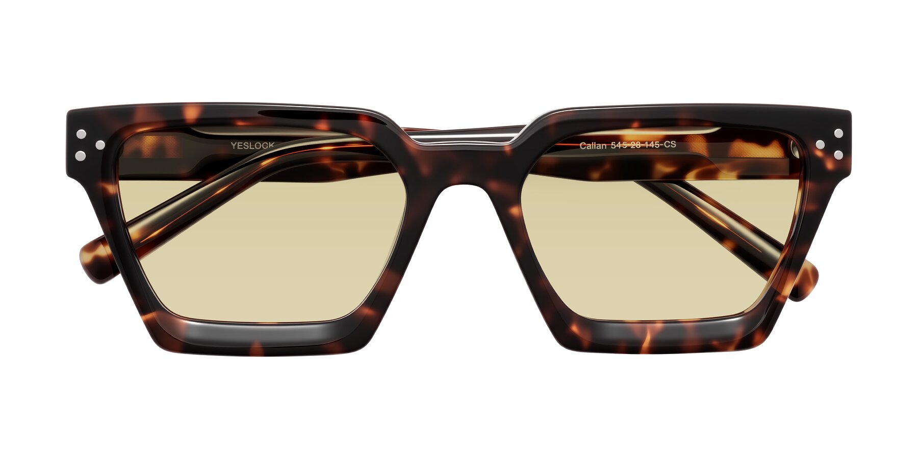 Folded Front of Callan in Tortoise with Light Champagne Tinted Lenses
