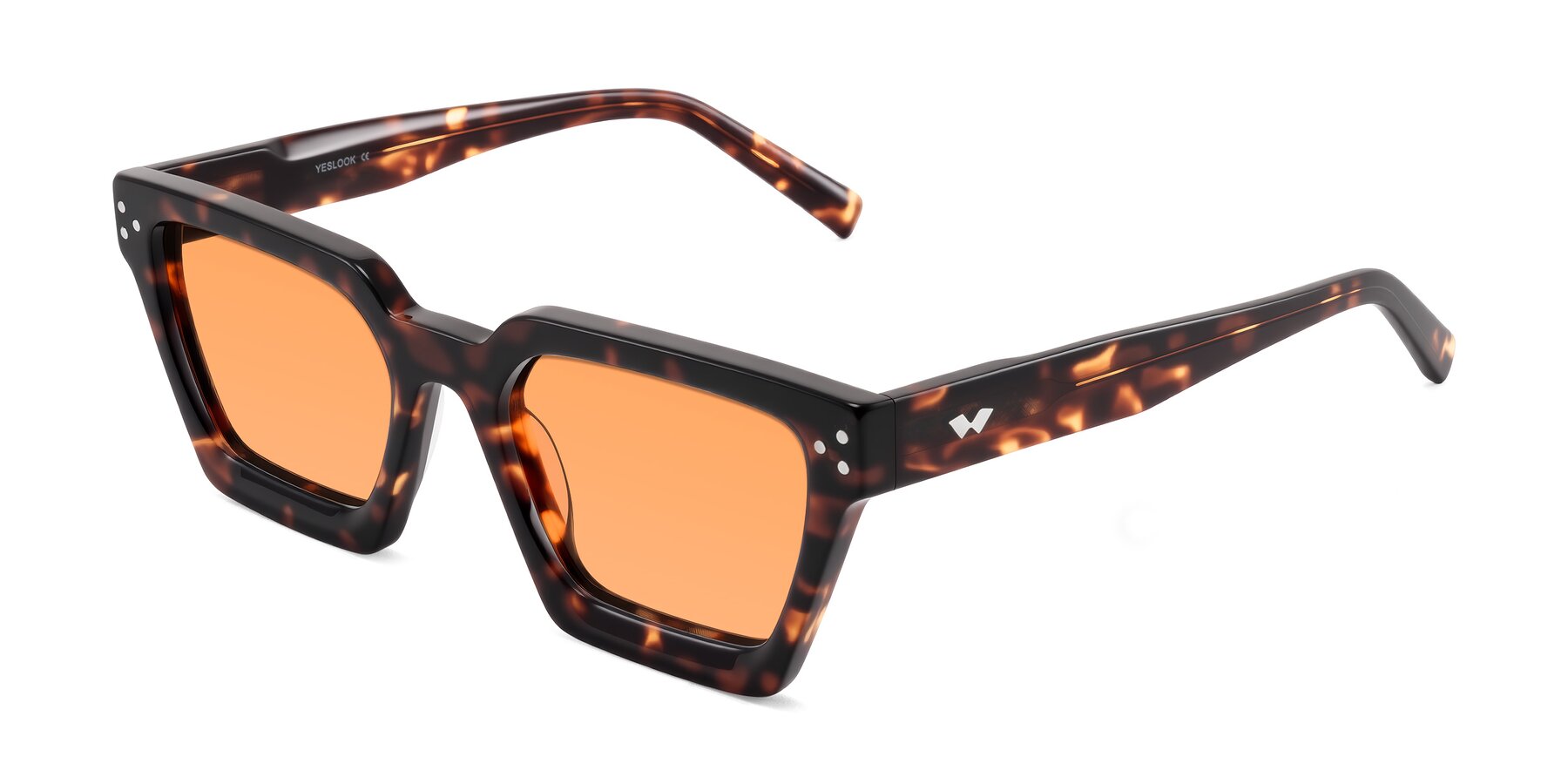 Angle of Callan in Tortoise with Medium Orange Tinted Lenses
