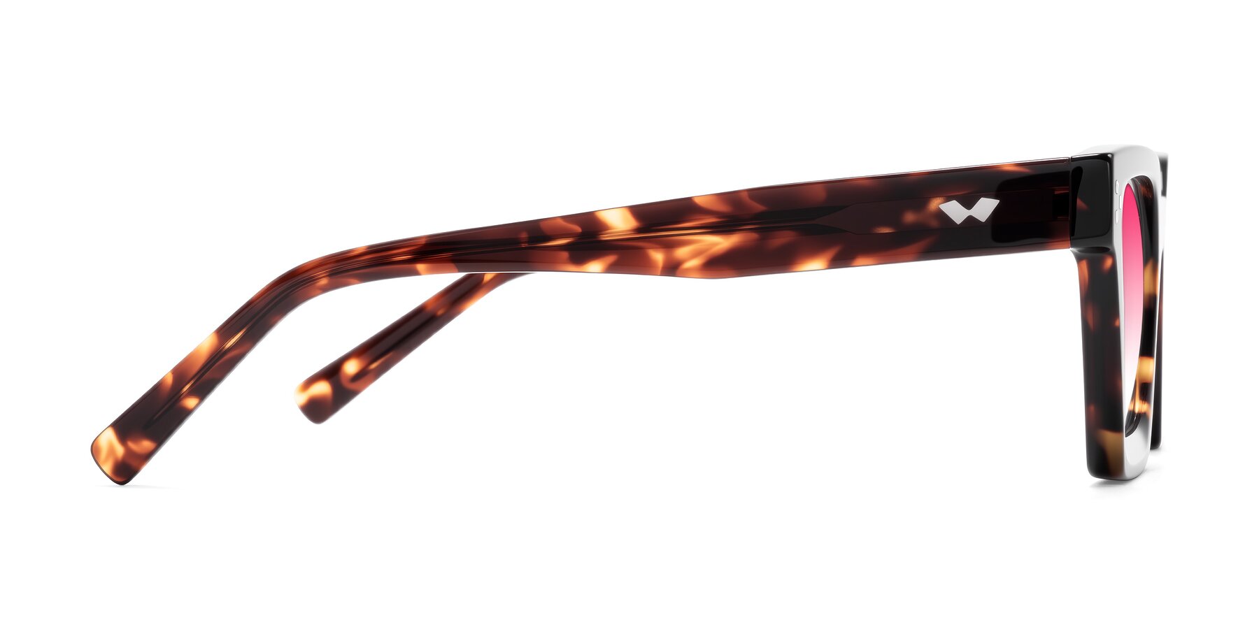 Side of Callan in Tortoise with Pink Gradient Lenses