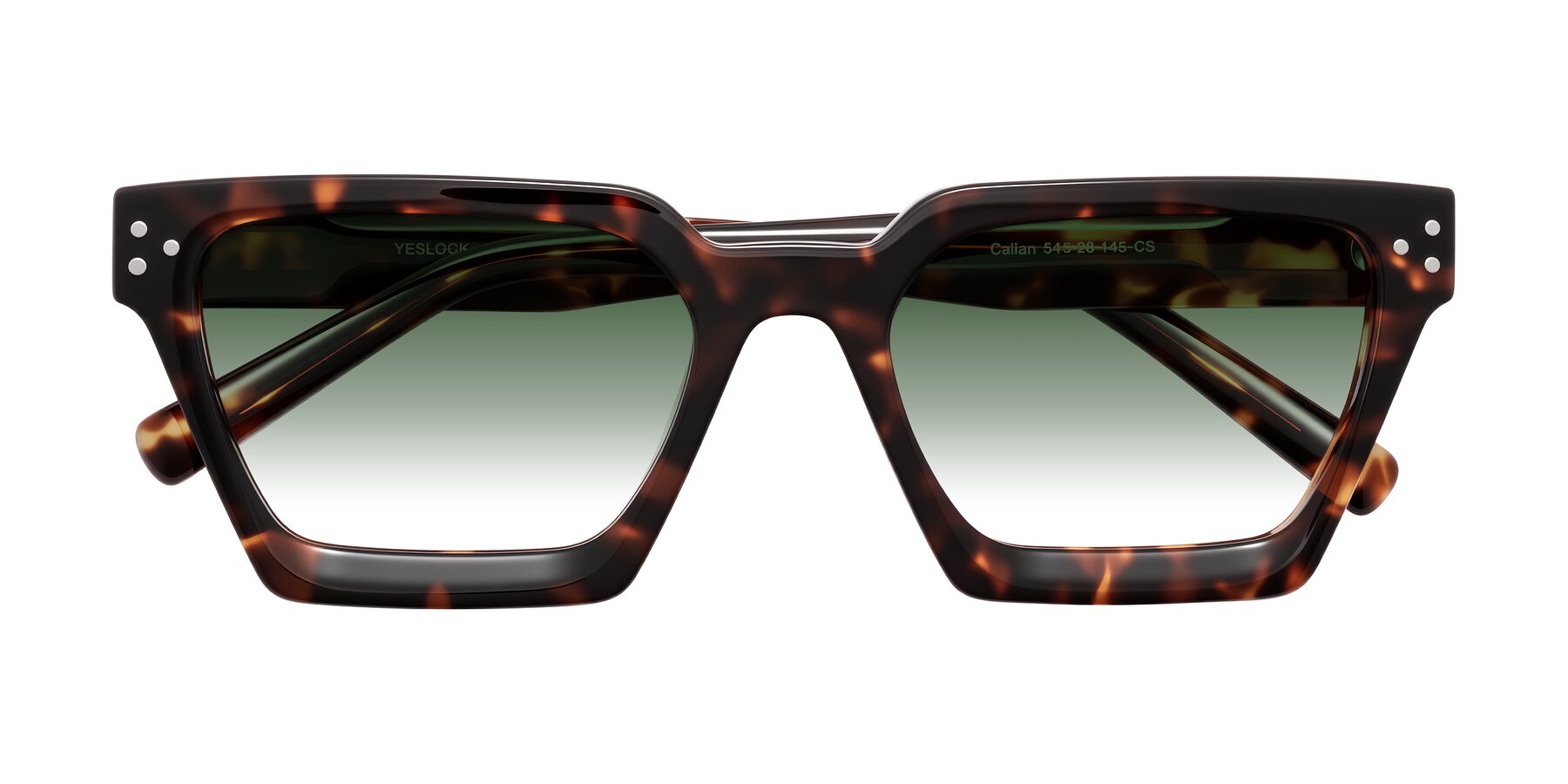 Folded Front of Callan in Tortoise with Green Gradient Lenses