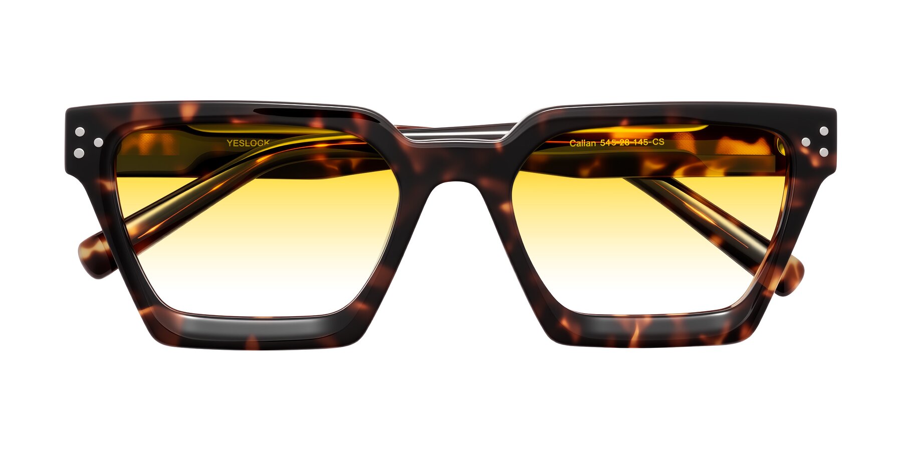 Folded Front of Callan in Tortoise with Yellow Gradient Lenses