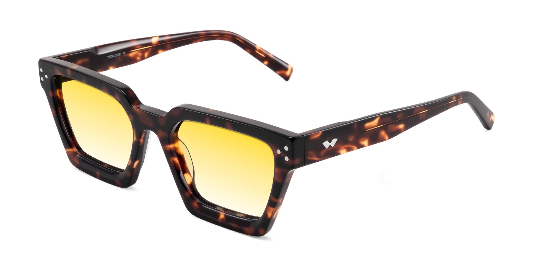 Angle of Callan in Tortoise with Yellow Gradient Lenses