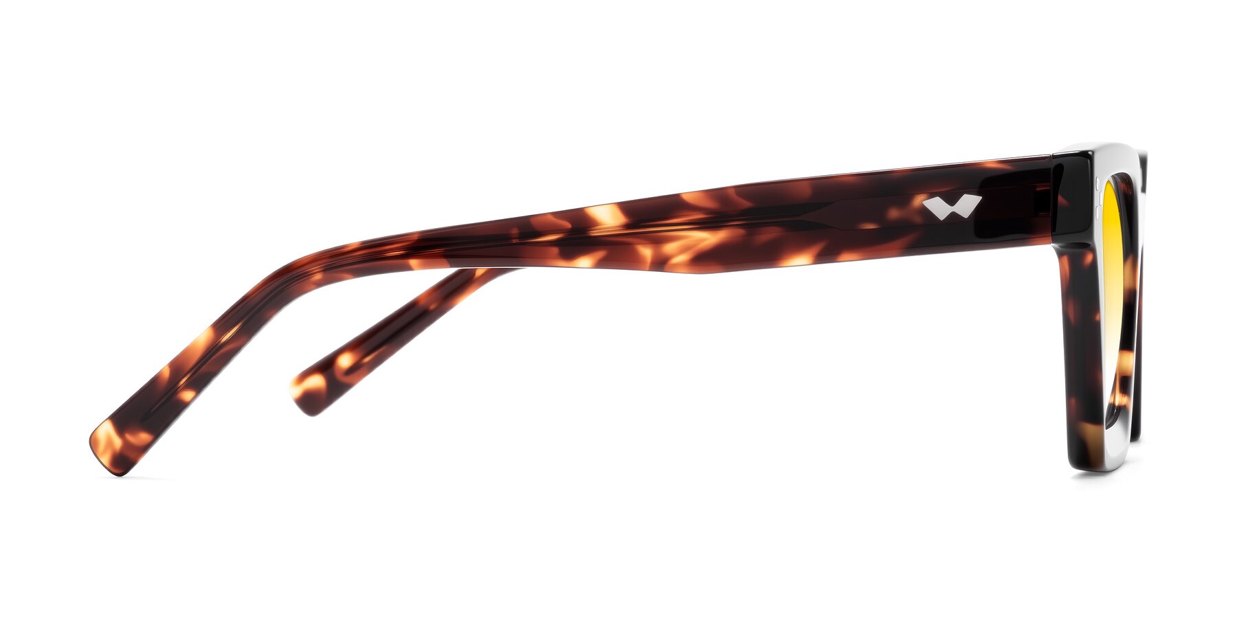 Side of Callan in Tortoise with Yellow Gradient Lenses