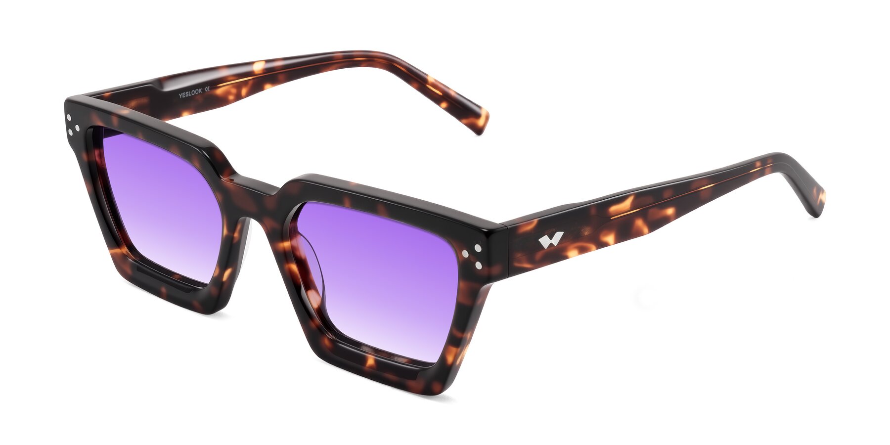 Angle of Callan in Tortoise with Purple Gradient Lenses