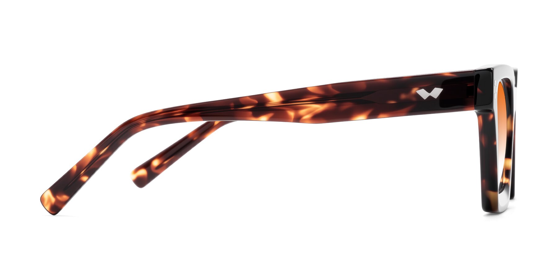 Side of Callan in Tortoise with Orange Gradient Lenses