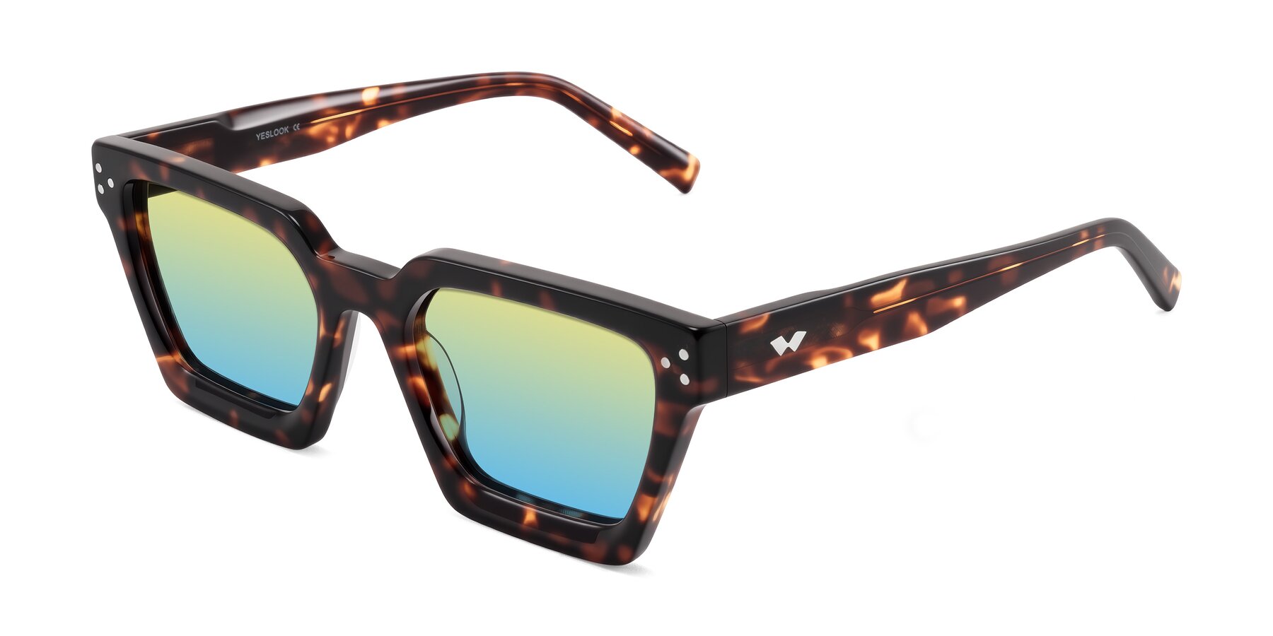 Angle of Callan in Tortoise with Yellow / Blue Gradient Lenses